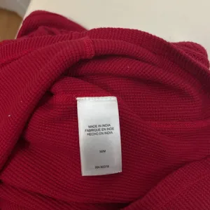 Lucky Brand Cable Knit Sleeve Thermal Henley Top M Red Cotton Boho Gorpcore Fall thumbnail 6
