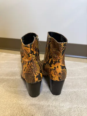 Yellow snake print boots thumbnail 3