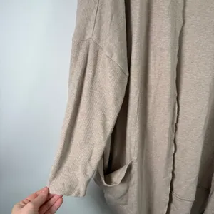Pact Airplane Wrap Cardigan Wheat Heather Organic Cotton Travel Casual Women M/L thumbnail 5