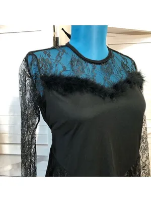 Vintage 90s Maxi Dress Black Lace whimsigoth dark fairy Ren fair Vamp Witchy M thumbnail 3