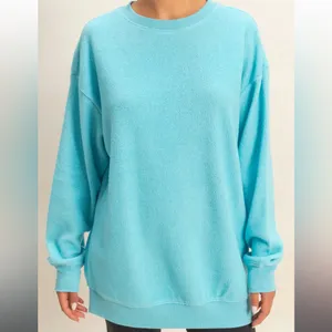 NEW Double Zero Oversized Crewneck Casual Sweatshirt Sky Blue size Large thumbnail 5