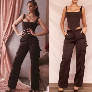 Host‎ of cb Daria cargo chocolate trousers pants NWOT size XS thumbnail 2