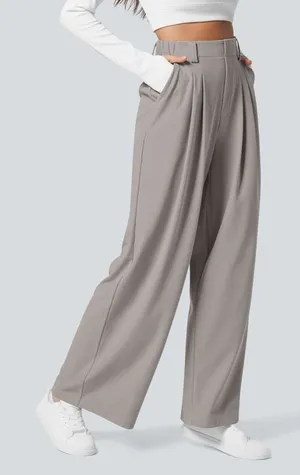 Halara Flex High-Waisted Side Pocket Wide-Leg Work Pants thumbnail 1