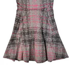 Betsey‎ Johnson Womens Preppy Goth Gray Pink Plaid Fit & Flare Dress Small thumbnail 4