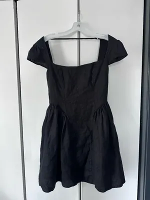 Reformation Linen Dress $228 Black size 6 thumbnail 4