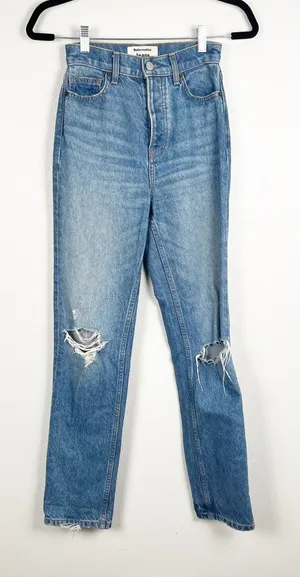 Reformation Jeans Women's Cynthia‎ High Rise Straight Jeans Sz 23 thumbnail 1