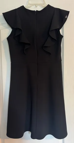 2hearts black dress with ruffle accent sleeve thumbnail 3