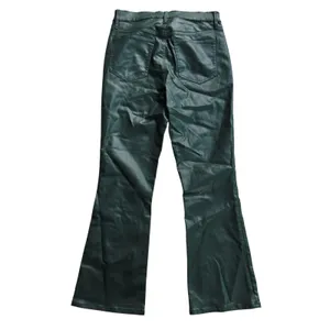 Ann Taylor NWT The Boot Crop High Rise Coated Pants Forest Green Size 8 thumbnail 4