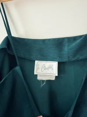Vintage Claudel Emerald Green Midi Slip Dress thumbnail 5