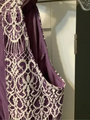Altar'd State Purple Dress with White Lace Overlay EUC Wedding Sorority Feminine thumbnail 9
