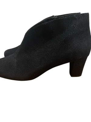 David Tate Fame V Throat Ankle Booties Leather Heels Black Women Size 10 Wide thumbnail 2