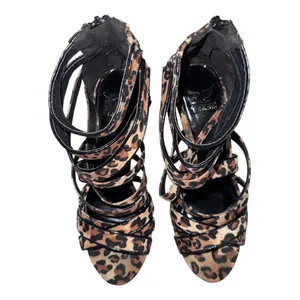 Shiekh Gaze-114 5.5 Hi Heel Color Camel Leopard Velvet thumbnail 3