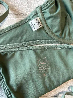 Hollister Textured Sage Green Two-Piece Bikini Set Size XS/M thumbnail 4
