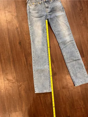 TRUE RELIGION Billie Mid-Rise Straight Jeans Light Blue Wash Womens 28x31 thumbnail 5