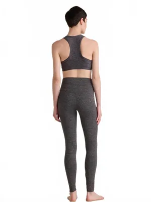 Quince Ultra Soft V-Neck Racer Back Bra Heathered Charcoal Women's Size Large thumbnail 3