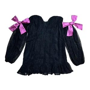 For Love & Lemons Black Carolyn Mini Dress Women’s US M thumbnail 9
