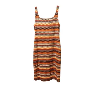 Cider Womens Bright Orange Multicolor Sweater‎ Bodycon Midi Dress Sz 1X thumbnail 2