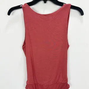 Lulus Staying Basic Marsala Faux Wrap Sleeveless Bodysuit Stretch Jersey M NWT thumbnail 9