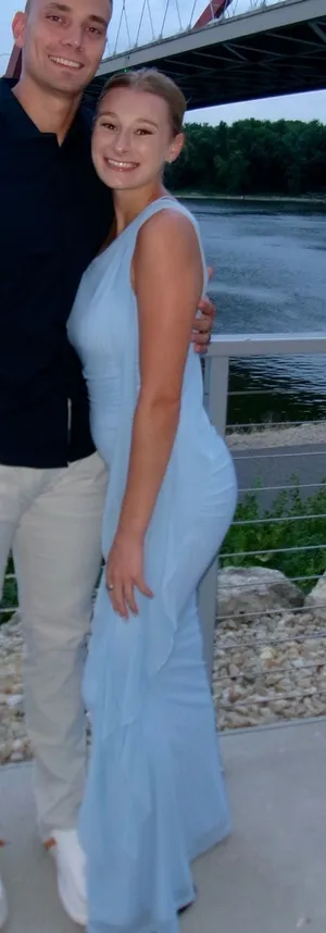 Blue Wedding Guest Amazon Dress thumbnail 1