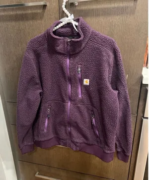 Carhartt Women's Relaxed Fit Sherpa Fleece Jacket in a purple women's large thumbnail 1