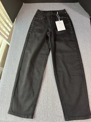 I&M High Rise Black Barrel Studded Jeans thumbnail 1