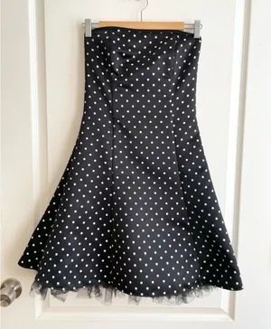 Vtg Gunne Sax Jessica McClintock Strapless Dress 5/6 Polka Dot Y2K Formal Party thumbnail 1