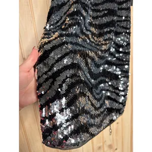 AIDAN MATTOX Black Sequin Zebra Animal Bodycon Mini Dress Party Night Out 6 thumbnail 3