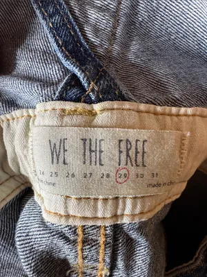 We The Free Free People Denim Shortalls Frayed Hem 100% Cotton Size 29 thumbnail 14