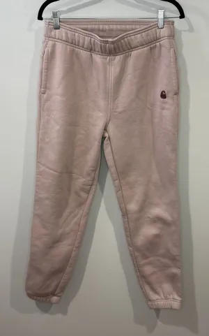 Carhartt Women Fleece Joggers Pink S Relaxed Fit 28 Inseam thumbnail 1