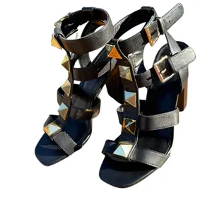 Michael Kors Wren Studded Leather Pyramid Block-heel Gladiator Sandals Sz‎ 5.5 thumbnail 4