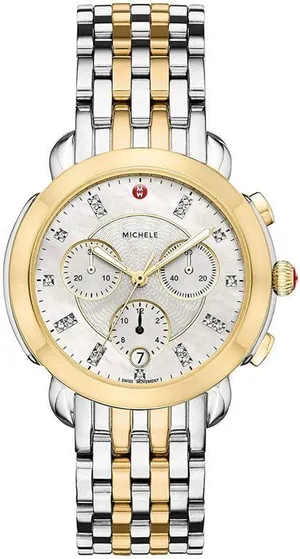 Michele Sidney Chronograph Diamond Two-Tone Womens Watch thumbnail 1