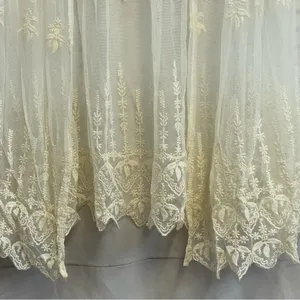 Lace Boho Sheer Embroidered Y2K Xhilaration Ivory Cream Floral Cardigan Duster M thumbnail 3