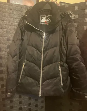 ZeroXposur Jacket Womens Size Lg Black Puffer Down Lined Full Zip w/hood thumbnail 1