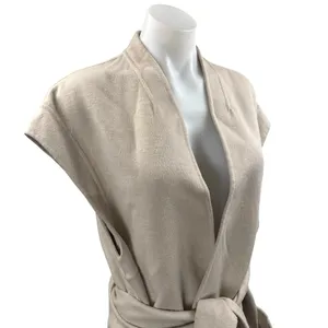 Zara Women's Beige Sleeveless Belted Pocket Long Trench Coat Jacket Size M/L thumbnail 3