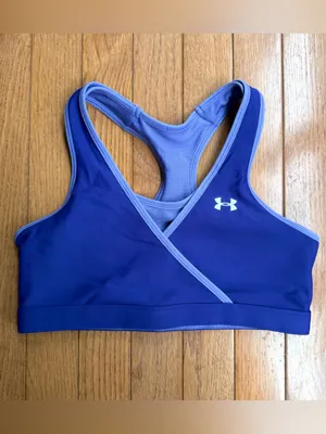 Under Armour Reversible Sports Bra Periwinkle Lavender Purple Mesh Medium M thumbnail 7