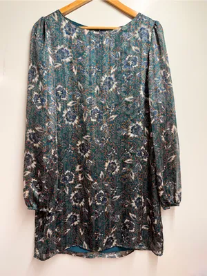 Lulus Ashford Forest Green Floral‎ Shift Dress medium thumbnail 3