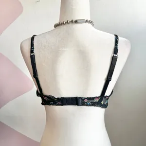 Black Lace Mesh Floral Sheer‎ Bra Lingerie Y2K Sexy Gothic Romantic 36C thumbnail 4