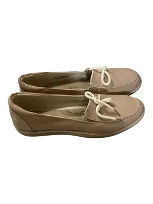 Grasshoppers Womens Canvas Boat Shoes Slip On Loafers Beige Tan Comfort Size 8M thumbnail 3