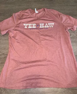 YEE HAW Brewing Co - Bella Canvas Dusty Rose Graphic Tee - L thumbnail 1