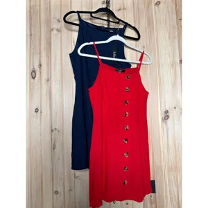 NWT Lulus Mini Dress Navy Blue & Red Sleeveless Button Casual Bundle Size S thumbnail 3