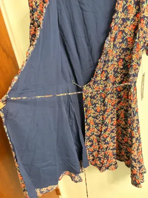 Lulus Audacious Audrey Navy Blue Floral Print Wrap Dress thumbnail 5