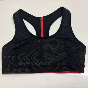 Free People Movement Black/Gray/Coral Abstract Pullover Zip-Up Sports Bra- Small thumbnail 8