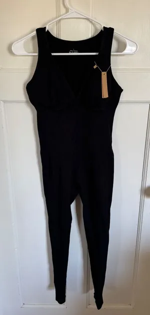 NWT Shapellx black shapewear‎ jumpsuit size large thumbnail 1