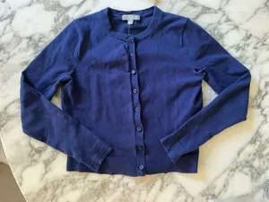 EUC J.Crew Jackie cardigan premium cotton blend XS HOLES UNDER & ON ARMS thumbnail 4