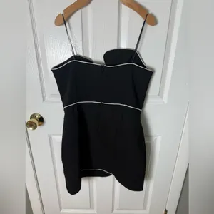 Amanda Uprichard Strapless Puzzle Mini Dress Black / White XL thumbnail 6