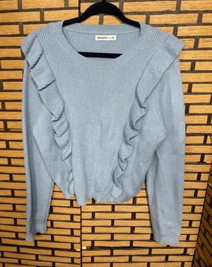 Opposite blue ruffle sweater size 2X thumbnail 1