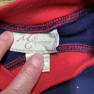 Y2K Double Layer Collar Sweatshirt. Size Large Red thumbnail 4