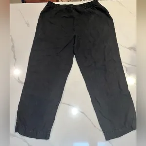 Hot Cotton 100% Linen Black Flood Pants size M thumbnail 6