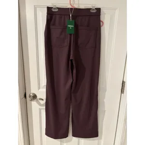Halara High‎ Waist Wide Leg Trousers Button Front Pockets Plum Purple Career M thumbnail 4