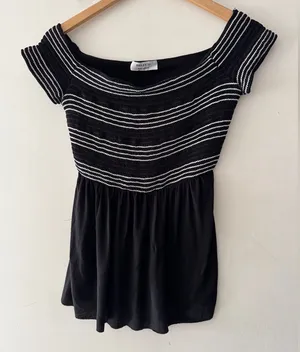 Bailey 44‎ Black and White Knit Off the Shoulder Top thumbnail 1